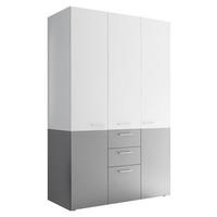 Kombischrank in Grau/Weiß - Weiss/Silberfarben, Konventionell, Holzwerkstoff/Metall (122/196,4/57,6cm) - Mömax