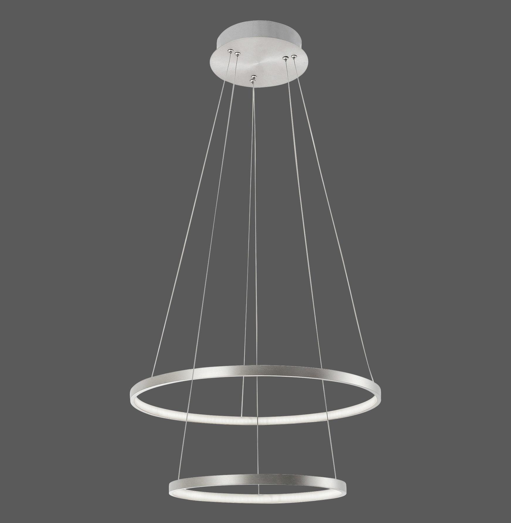 Viseča Led-svetilka Lolasmart-Circle - srebrna, kovina/umetna masa (52/52/120cm)