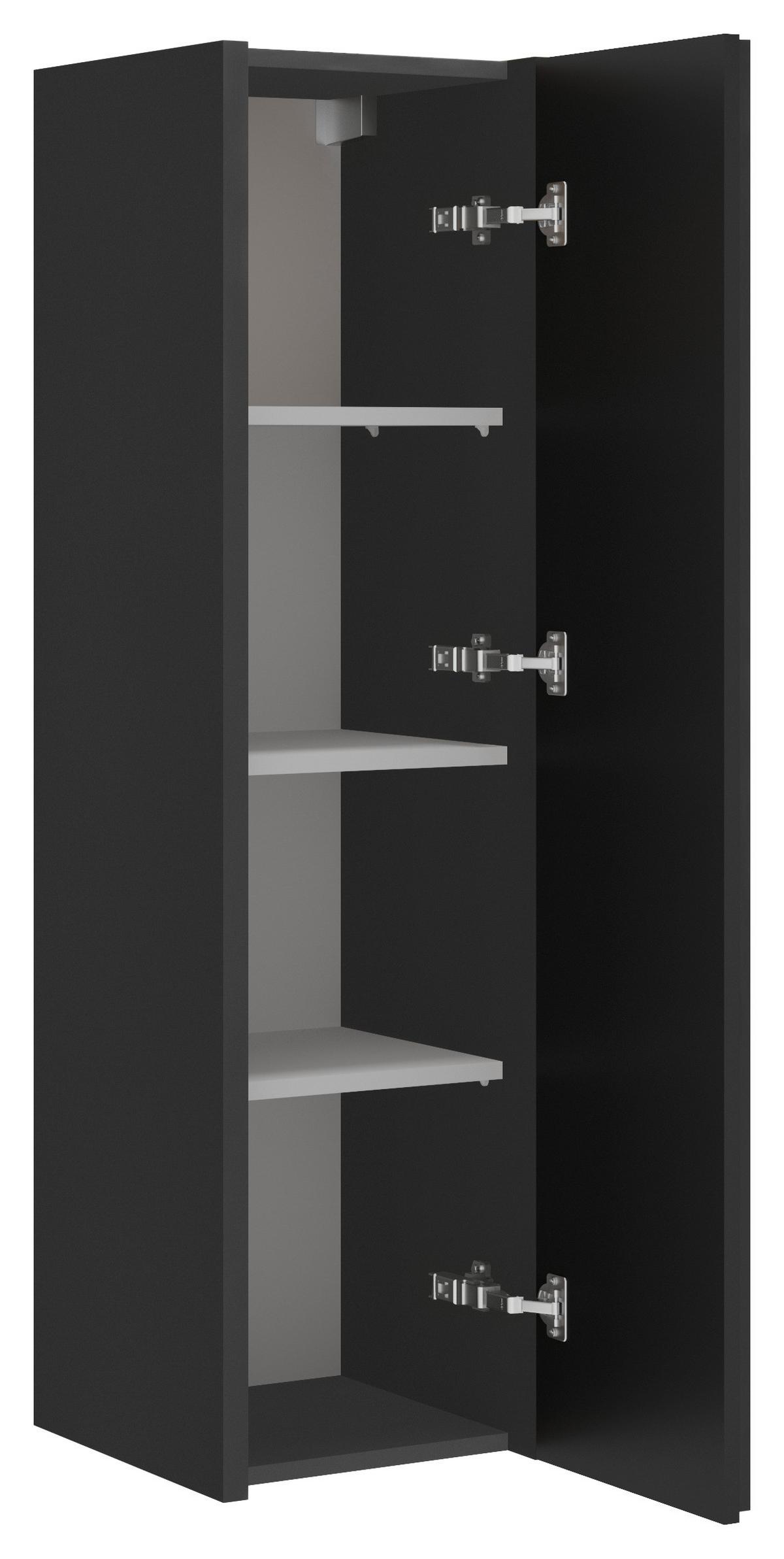 Dulap mediu Nero - negru, Modern, material pe bază de lemn (35/125/36cm) - Welnova