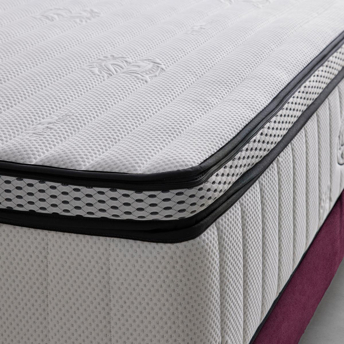 Boxspringbett Queen in Weinrot ca. 160x200cm - Chromfarben/Weinrot, KONVENTIONELL, Textil (160/200cm) - Premium Living