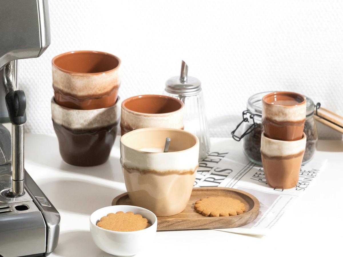 Set Skodelic Squeezy Mocha, 4-Delni - krem barve/umazano rjava, Basics, keramika (10/9cm) - Creatable