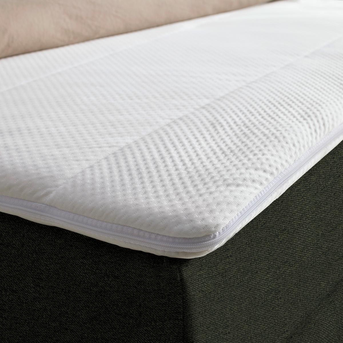 Boxspringbett Bari in Grün ca. 140x200cm - Schwarz/Grün, KONVENTIONELL, Textil/Metall (140/200cm) - Mömax