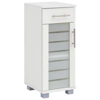 Unterschrank Niko Weiß - Edelstahlfarben/Silberfarben, MODERN, Glas/Holzwerkstoff (30,3/75,3/32,6cm) - MID.YOU