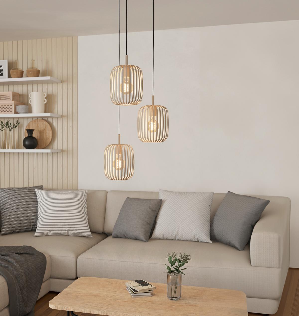 LAMPA WISZĄCA 900687 ROMAZZINA - kolor piaskowy, Design, metal (46/110cm) - Eglo