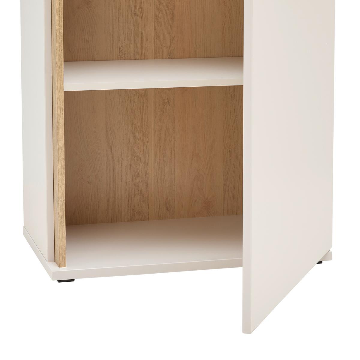 Schuhschrank Antonio Creme/Eichefarben - Eichefarben/Creme, MODERN, Holzwerkstoff/Kunststoff (61/133/38cm) - Mömax