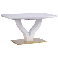 Jedilna Miza Jade Az, Bela, 140-180x90 - zlate barve/bela, Konvencionalno, kovina/leseni material (140-180/76/90cm) - MID.YOU