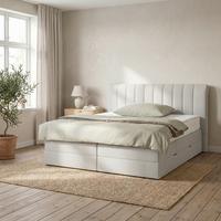 Boxspringbett Belano Hellgrau ca. 160x200cm - Hellgrau, KONVENTIONELL, Holz/Holzwerkstoff (160/200cm) - Premium Living