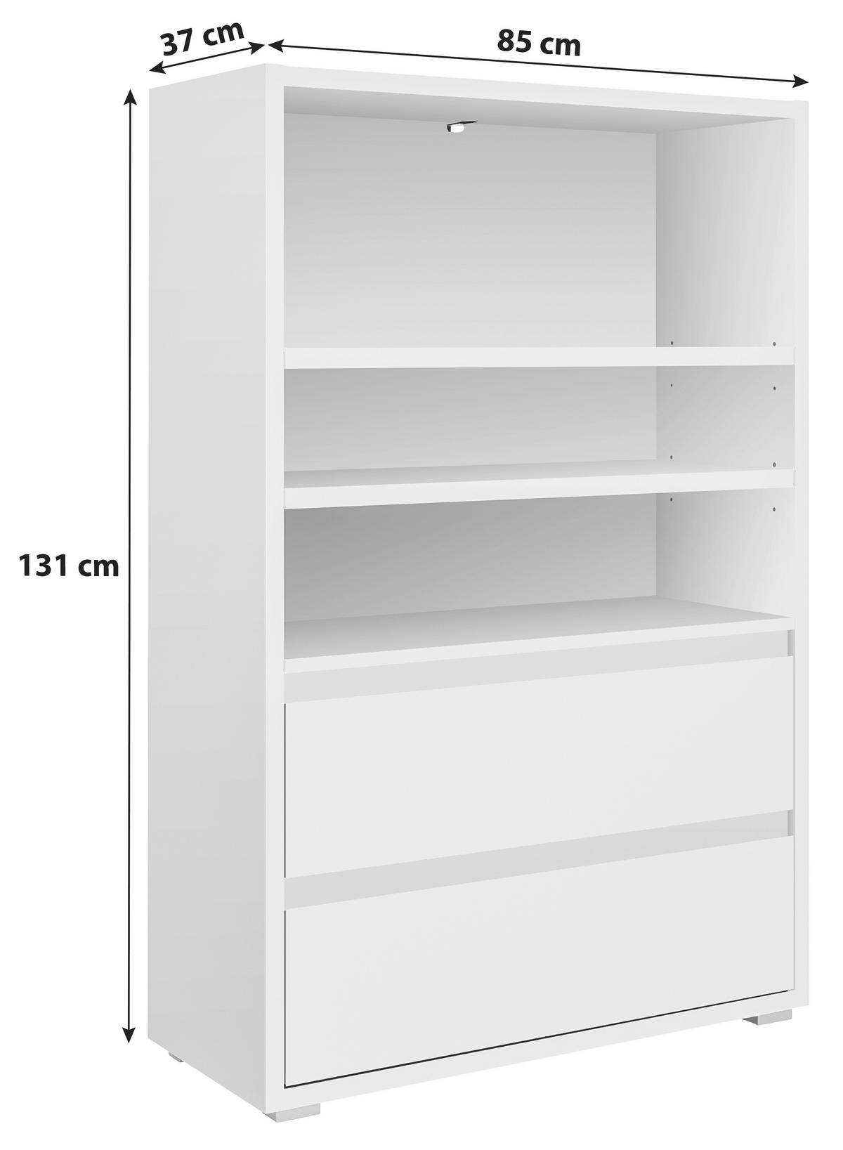 Regal Image, Bela - srebrne barve/bela, Konvencionalno, leseni material (85/131/37cm) - Livetastic