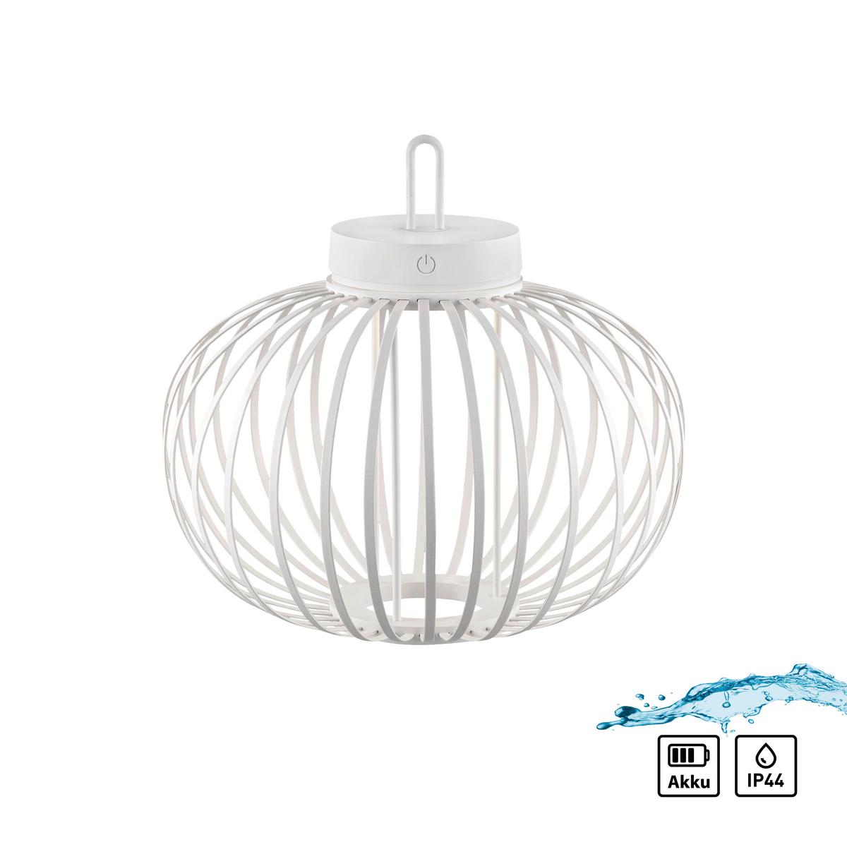 Akku-Tischleuchte Akuba Weiß max. 1,5 Watt - Weiß, Basics, Holz/Kunststoff (36/36/33cm)