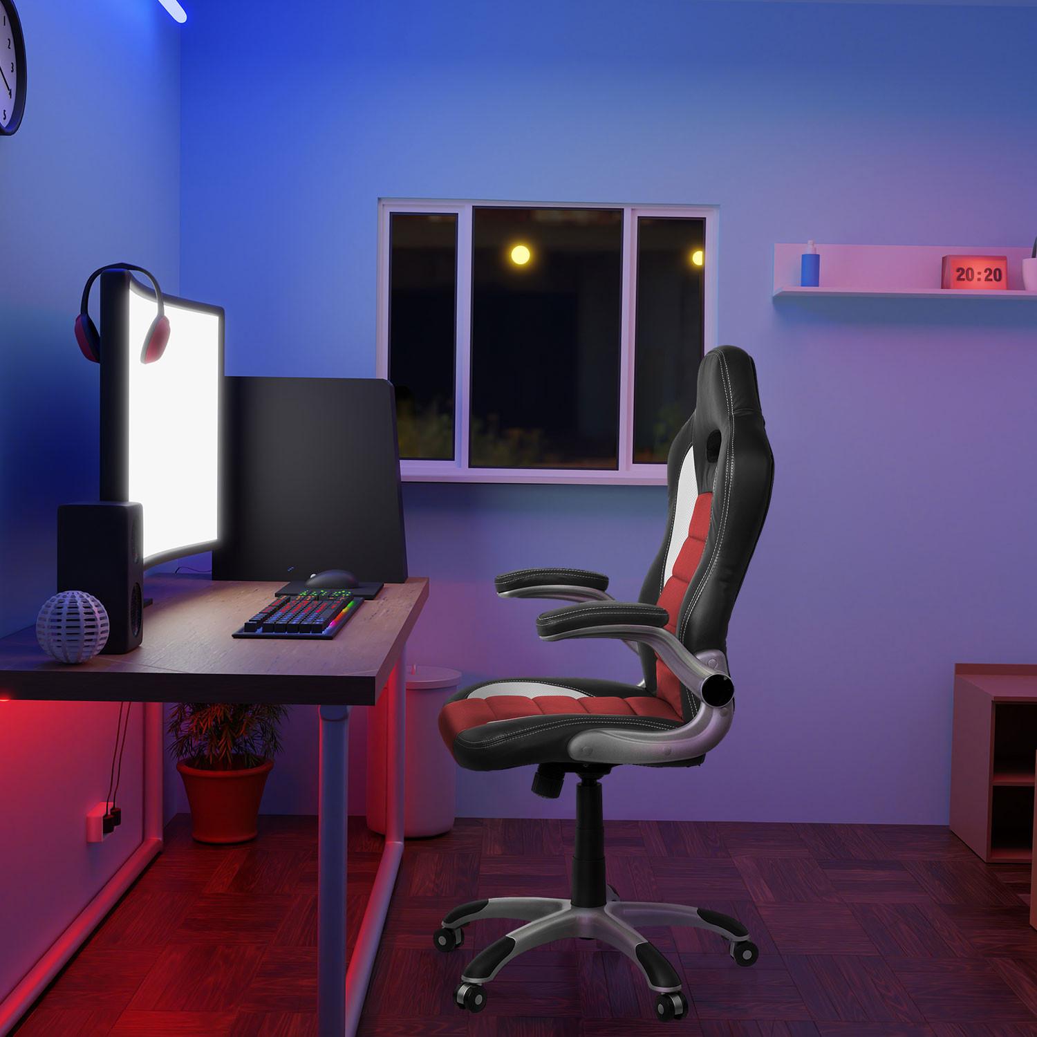 Gaming Stol Game Sport, Črna, Rdeča, Bela - rdeča/črna, Moderno, umetna masa/tekstil (64/118/57cm) - MID.YOU