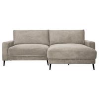 Wohnlandschaft Cora Greige - Greige/Schwarz, Modern, Holz/Textil (223/86/161cm) - Mömax