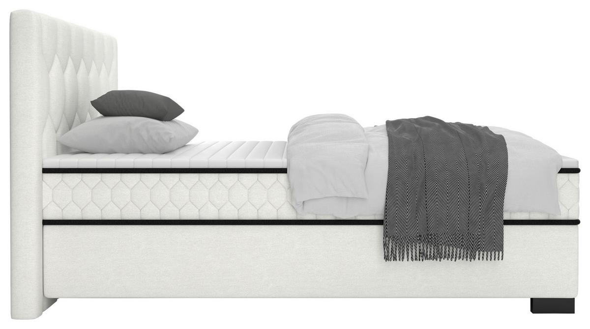 Boxbett Maya D Creme ca. 120x200cm - Creme/Schwarz, KONVENTIONELL, Holz/Holzwerkstoff (120/200cm) - Mömax