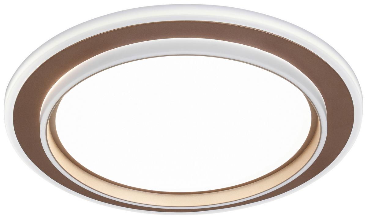 LED-Deckenleuchte Prol Weiß/Cappuccino max. 24 Watt - Champagner/Weiß, MODERN, Kunststoff/Metall (46/5,5cm) - Mömax