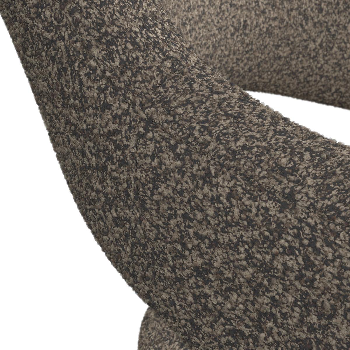 Armlehnstuhl Aria Schwarz/ Braun Bouclé Gepolstert - Schwarzbraun/Schwarz, MODERN, Holz/Textil (54cm) - Bessagi Home