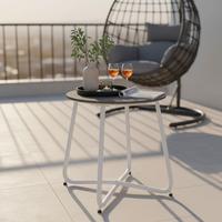 Gartenbeistelltisch Pine Weiß/Dunkelgrau - Dunkelgrau/Weiß, MODERN, Kunststoff/Metall (50/49,5/50cm) - Bessagi Garden