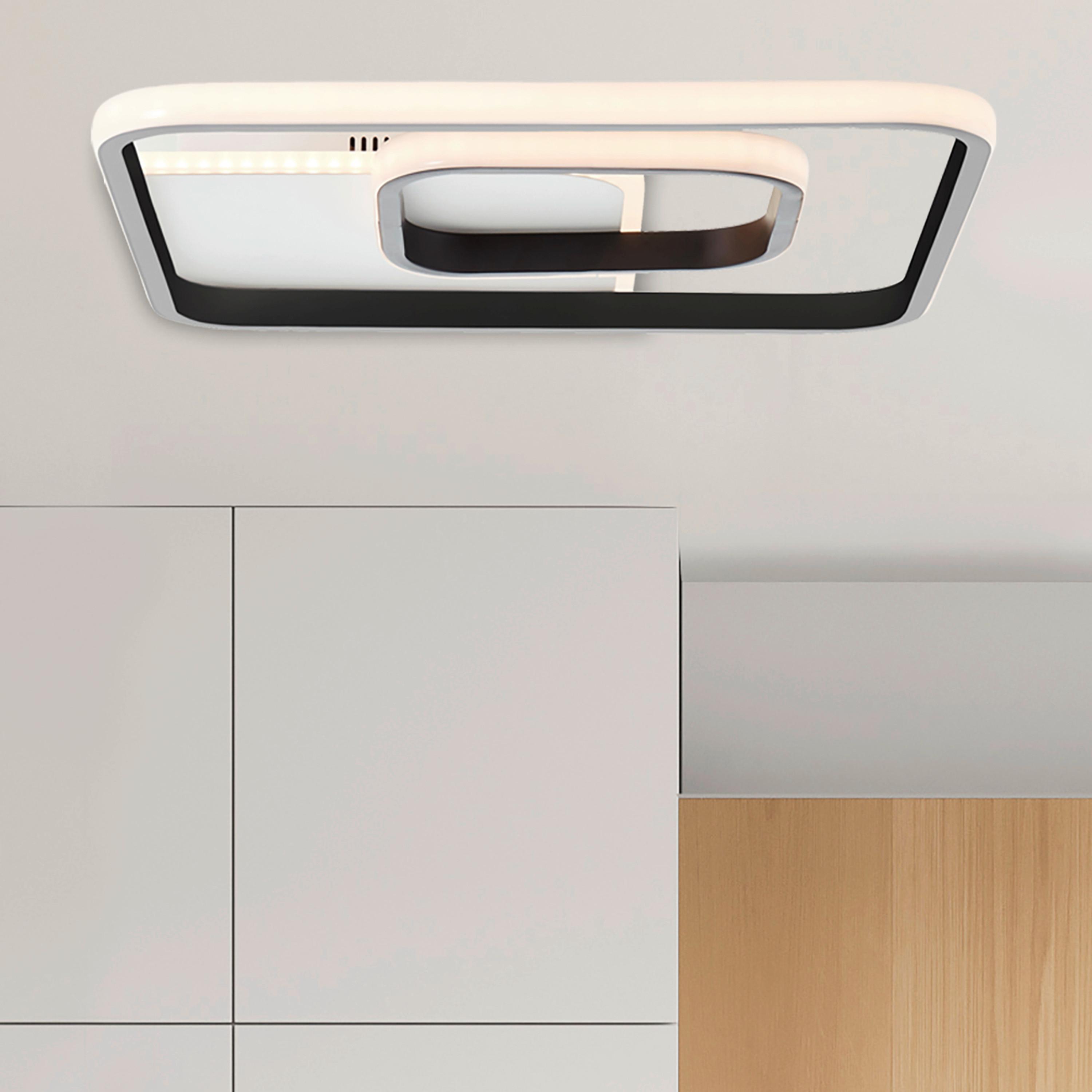 LED-Deckenleuchte Quon Schwarz/Weiß max. 34 Watt - Schwarz/Weiß, Design, Kunststoff/Metall (5,6/40,4/40,4cm) - Brilliant