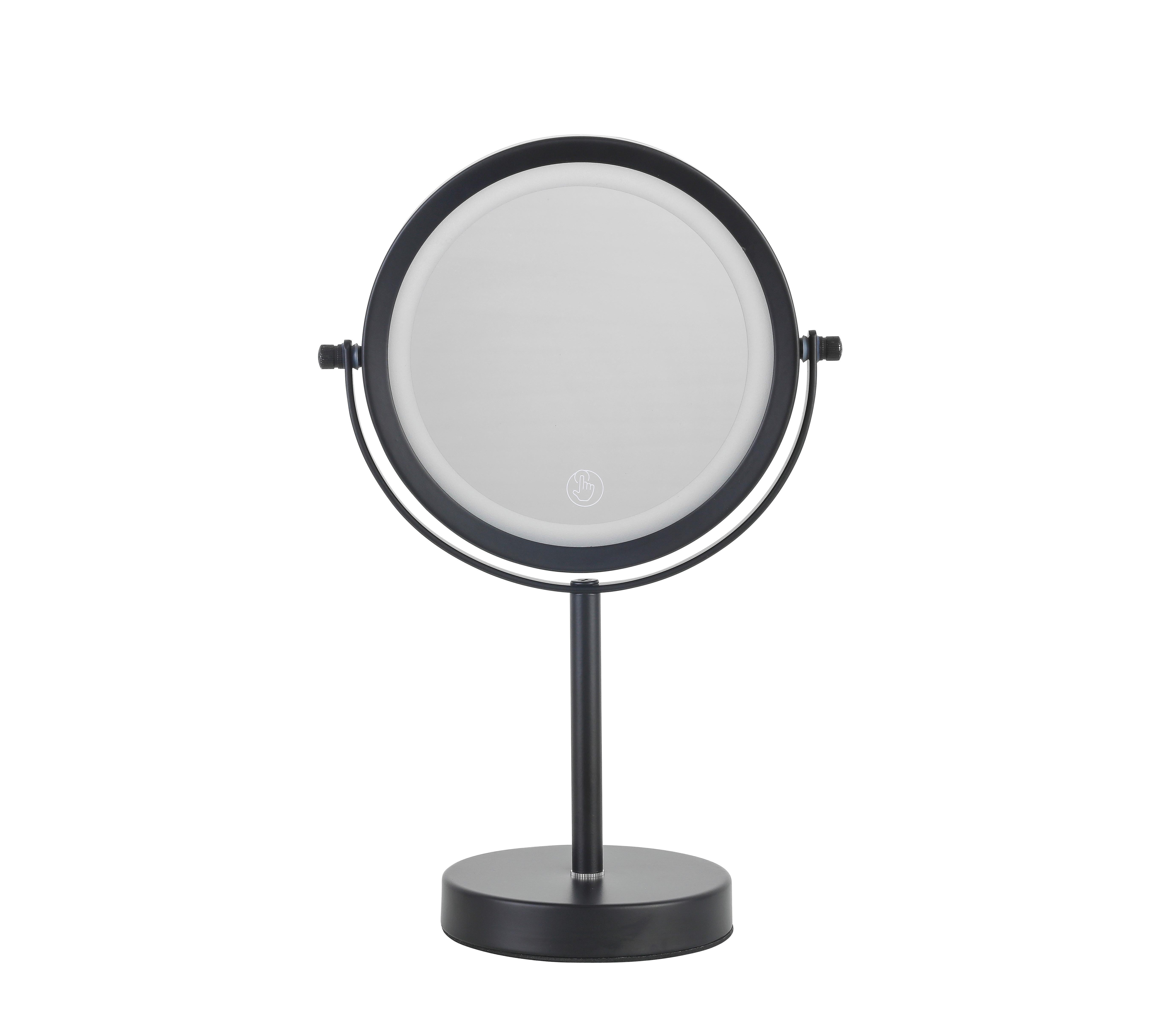 SPEGEL MED BELYSNING MIRRI 1-EXT- - svart, Modern, metall/glas (21/32/12cm) - Mömax