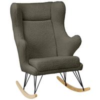 chaise à bascule in Grün/Schwarz/Ecru - vert/écru, Romantik / Landhaus, métal/textile (76/109/111cm) - Zandiara