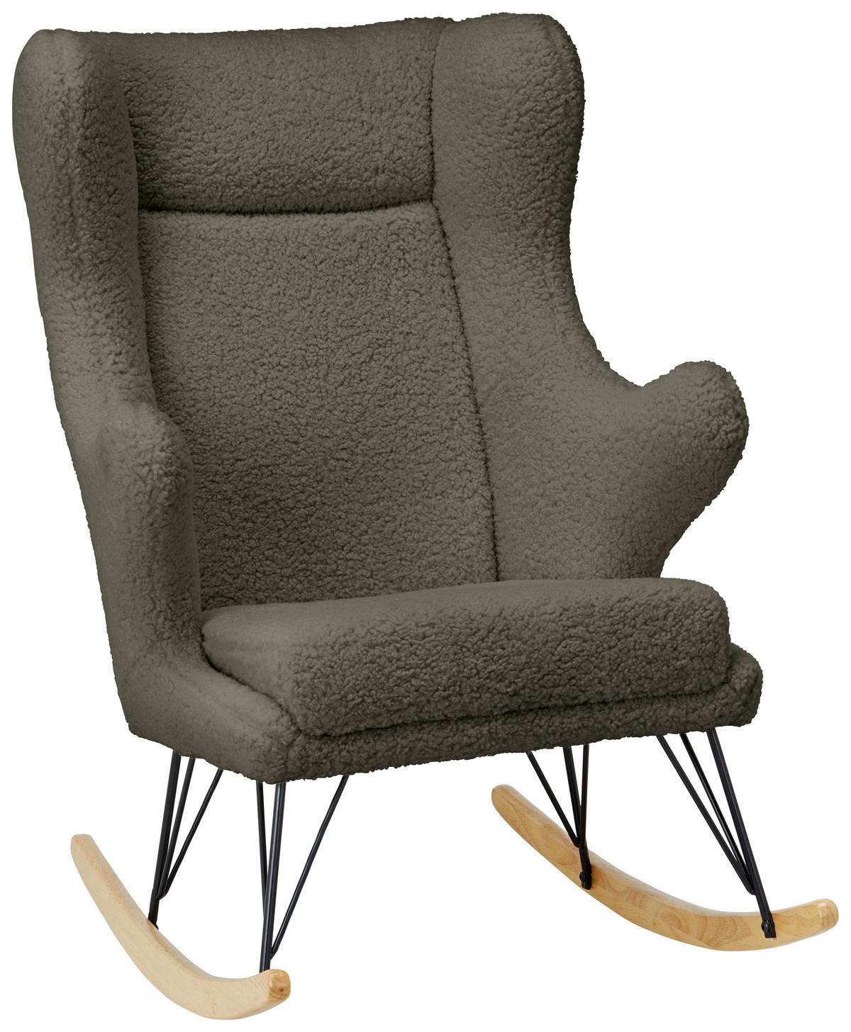 chaise à bascule in Grün/Schwarz/Ecru - vert/écru, Romantik / Landhaus, métal/textile (76/109/111cm) - Zandiara