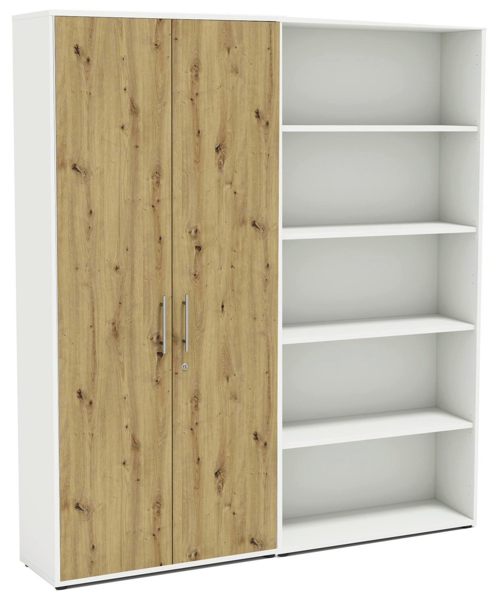 AKTENSCHRANK OFFICE EDITION - SW SET 1 HOCH - Eiche Artisan/Weiß, MODERN, Holzwerkstoff (168,8/185,6/33cm) - MID.YOU