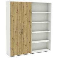 AKTENSCHRANK OFFICE EDITION - SW SET 1 HOCH - Eiche Artisan/Weiß, MODERN, Holzwerkstoff (168,8/185,6/33cm) - MID.YOU