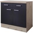 Küchenunterschrank Anthrazit/Eiche - Edelstahlfarben/Eichefarben, MODERN, Holzwerkstoff/Metall (80/86/60cm) Küchenunterschrank Anthrazit/Eiche - Edelstahlfarben/Eichefarben, MODERN, Holzwerkstoff/Metall (80/86/60cm)