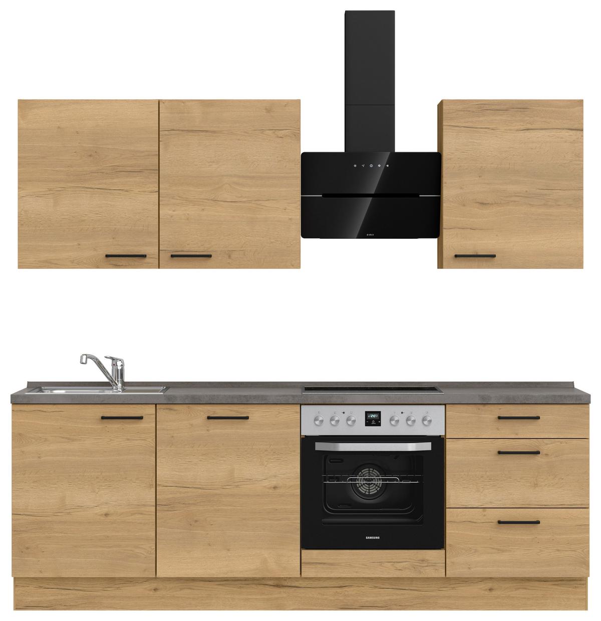 Küchenleerblock Structura High o. Geräte Eiche - Schieferfarben/Eichefarben, MODERN, Holzwerkstoff/Metall (240cm) - Nobilia