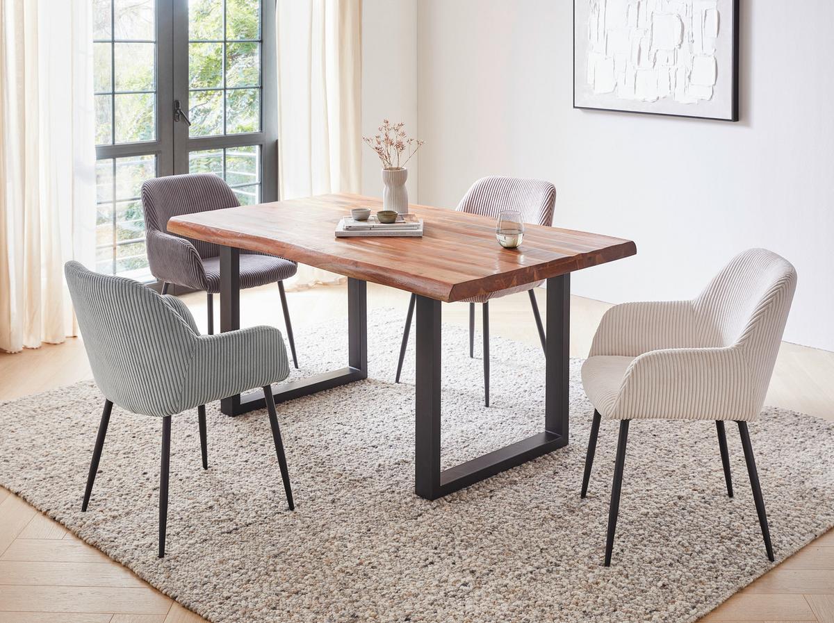 KRZESŁO Z PODŁOKIETNIKAMI JESSY - czarny/jasnoniebieski, Design, metal/tkanina (57/85/60cm) - Xora