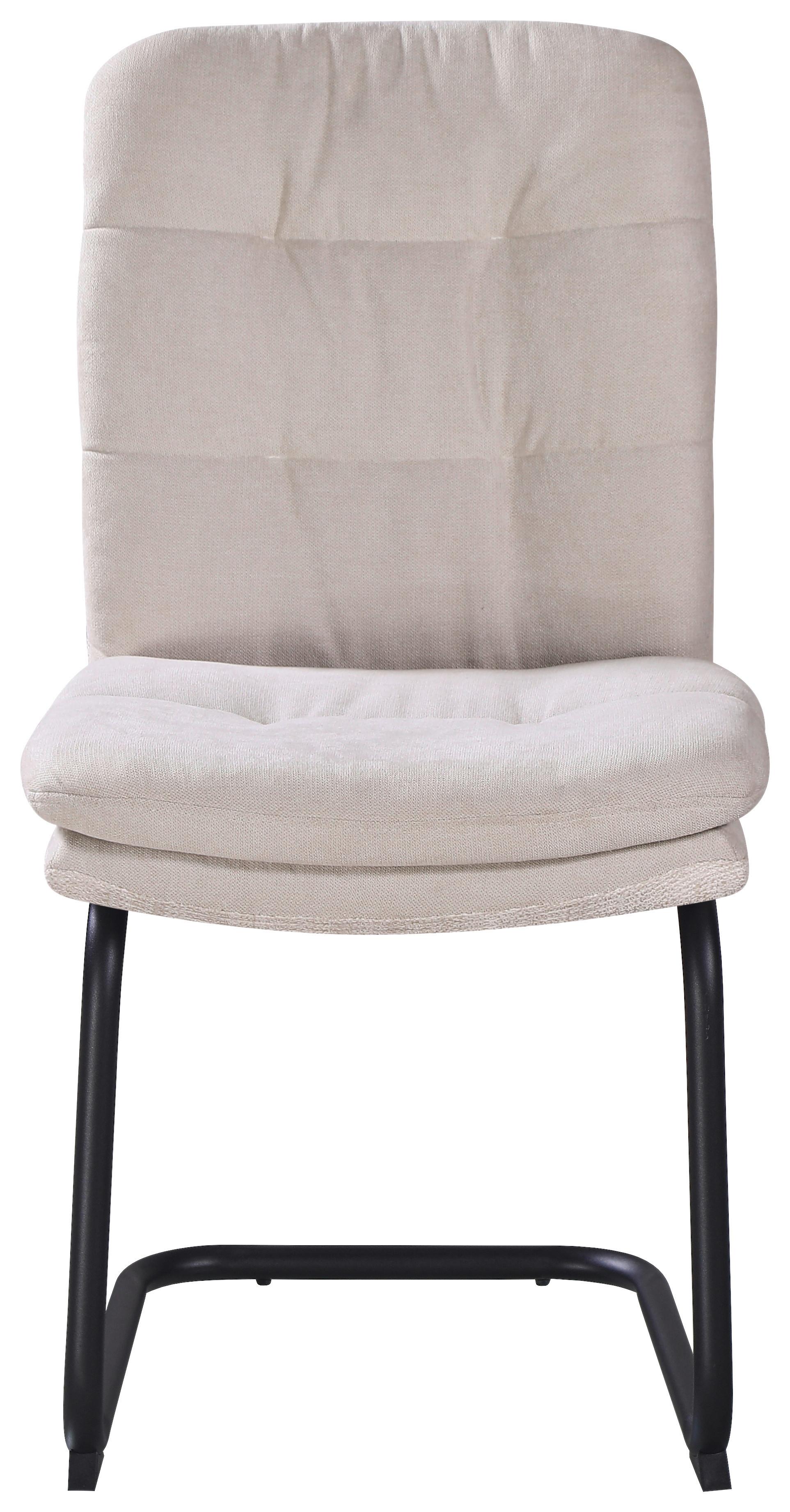 Stuhl Nova Beige - Beige/Schwarz, MODERN, Textil/Metall (48/91/66cm) - Premium Living
