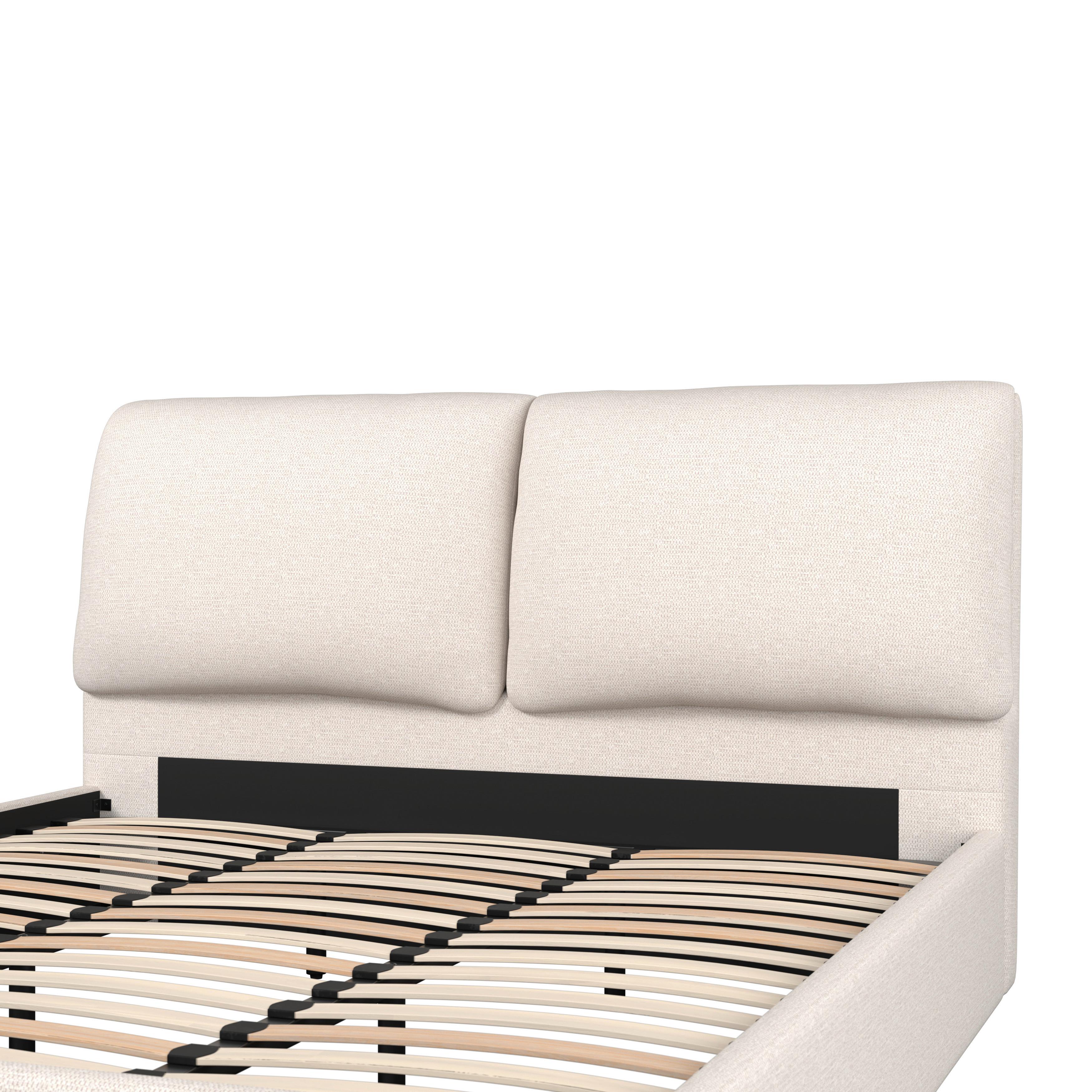 STOPPAD SÄNG PERLA - beige/svart, Modern, trä/textil (180/200cm) - Bessagi Home