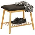 Garderobenbank Natur/Schwarz - Schwarz/Naturfarben, MODERN, Holz/Holzwerkstoff (55/38/17cm) - Modern Living