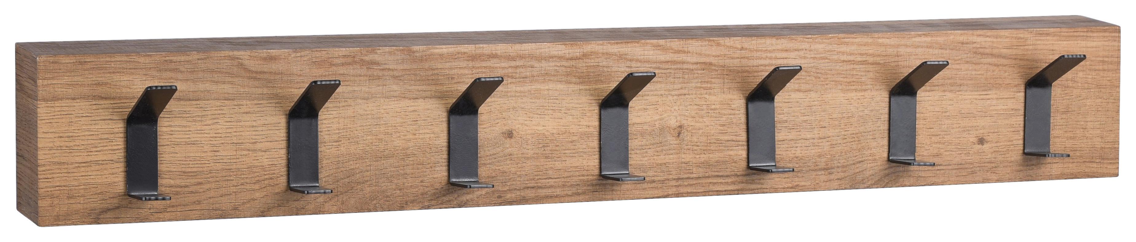 PANEL DO PRZEDPOKOJU LIMA 2 - kolor dębowy/czarny, Basics, materiał drewnopochodny/metal (70/10/5cm)