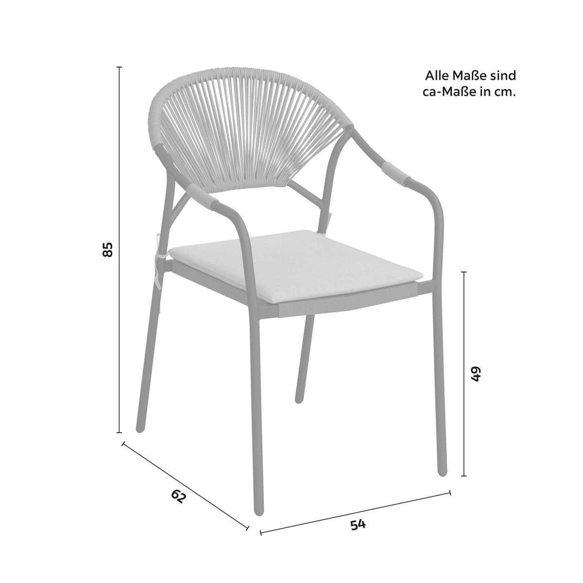Gartengarnitur "Carina", hellgrau/grau - Dunkelgrau/Hellgrau, Modern, Kunststoff/Textil (150/90/73cm) - Bessagi Garden