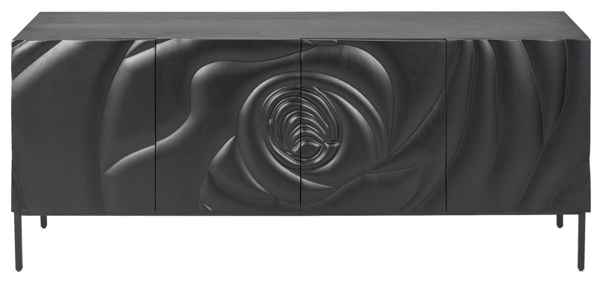 Sideboard Black Rose Schwarz - Schwarz, Trend, Holz/Metall (175/76/40cm) - P & B