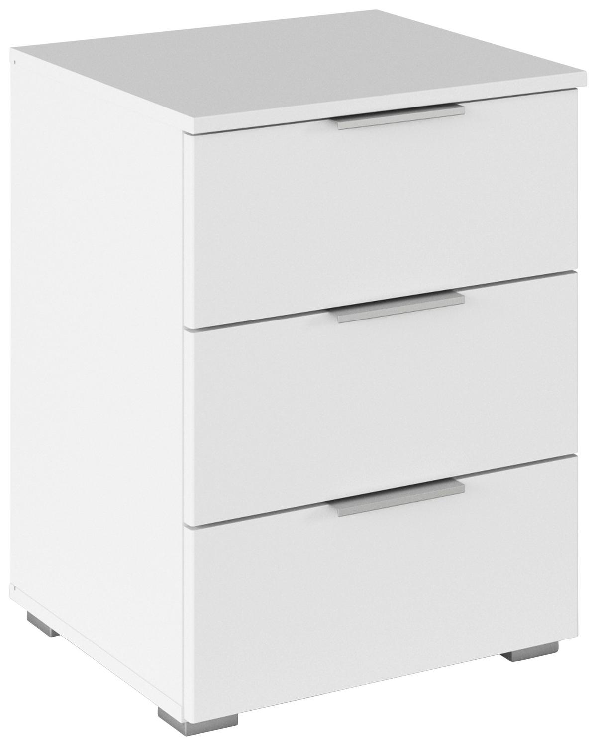 Nachtkästchen Mars 3L Weiß - Alufarben/Weiß, KONVENTIONELL, Holzwerkstoff/Kunststoff (47/62/42cm) - Mömax