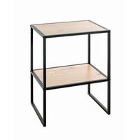 STOLIK BOCZNY TIVOLI - kolor dębowy/czarny, Trend, materiał drewnopochodny/metal (45/35/60cm)