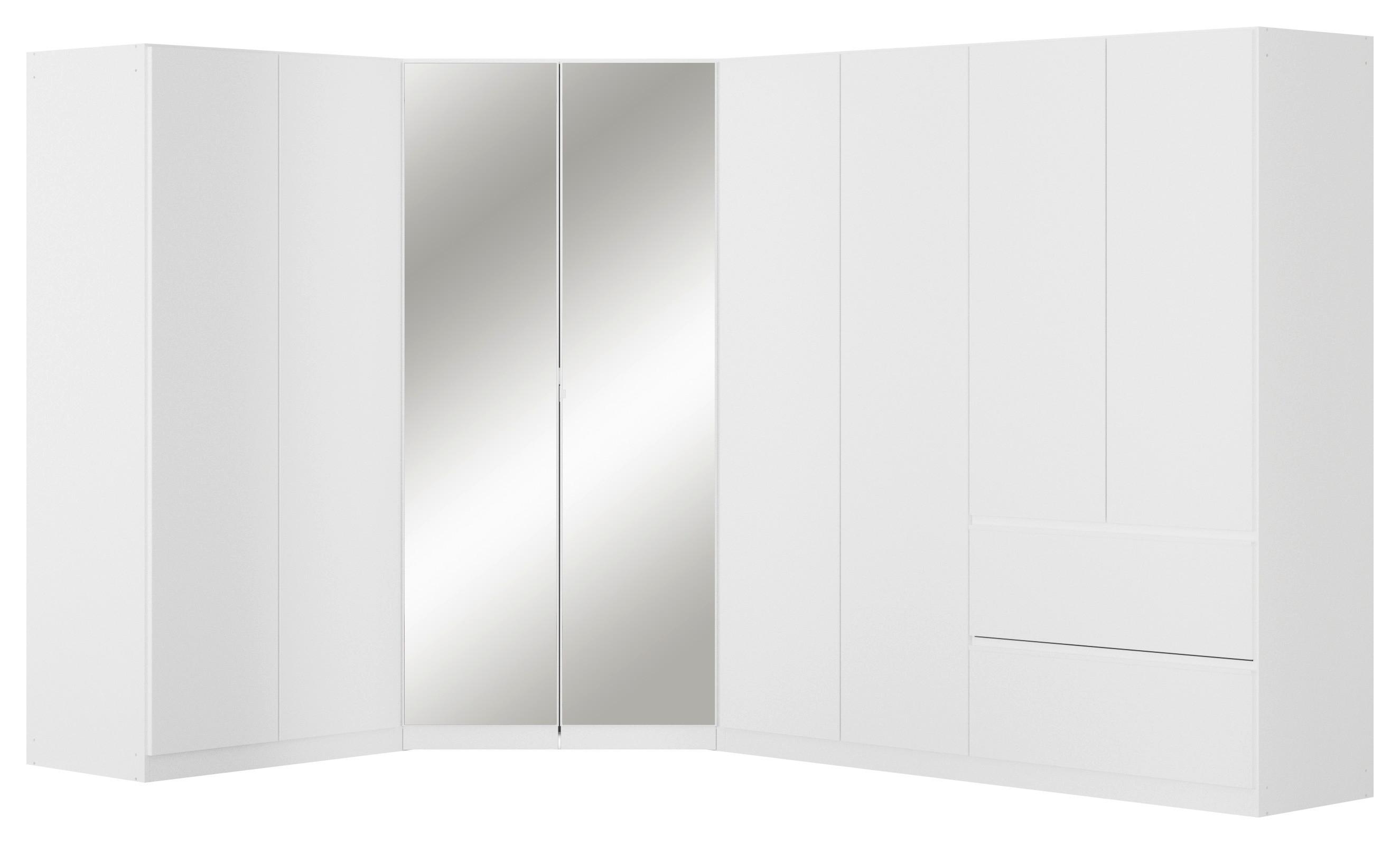 Kotna Omara Za Oblačila Costa, Bela - barve kroma/bela, Moderno, leseni material (208/197/298cm) - Rauch Möbel
