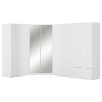 Kotna Omara Za Oblačila Costa, Bela - barve kroma/bela, Moderno, leseni material (208/197/298cm) - Rauch Möbel