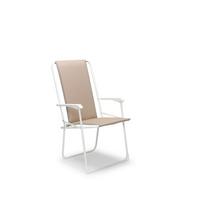 Klappstuhl CHIEMSEE in Weiß, Beige, faltbar - Beige/Weiß, Basics, Textil/Metall (56/93/53cm) - Gardenson