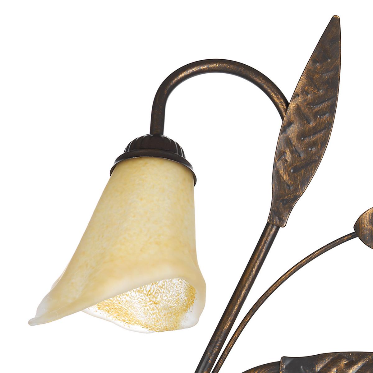 Wandleuchte Alga Bronzefarben max. 6 Watt - Bronzefarben, KONVENTIONELL, Glas/Metall (35/47/25cm)