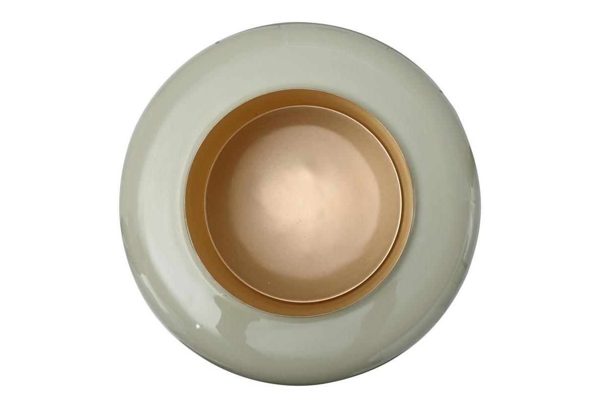 VASE ART DECO 125 - Goldfarben/Mintgrün, Trend, Metall (34/34/36.5cm) - Kayoom