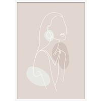 Bild Image ca. 50x70cm - Rosa/Weiß, Holzwerkstoff/Papier (50/70cm) - Modern Living