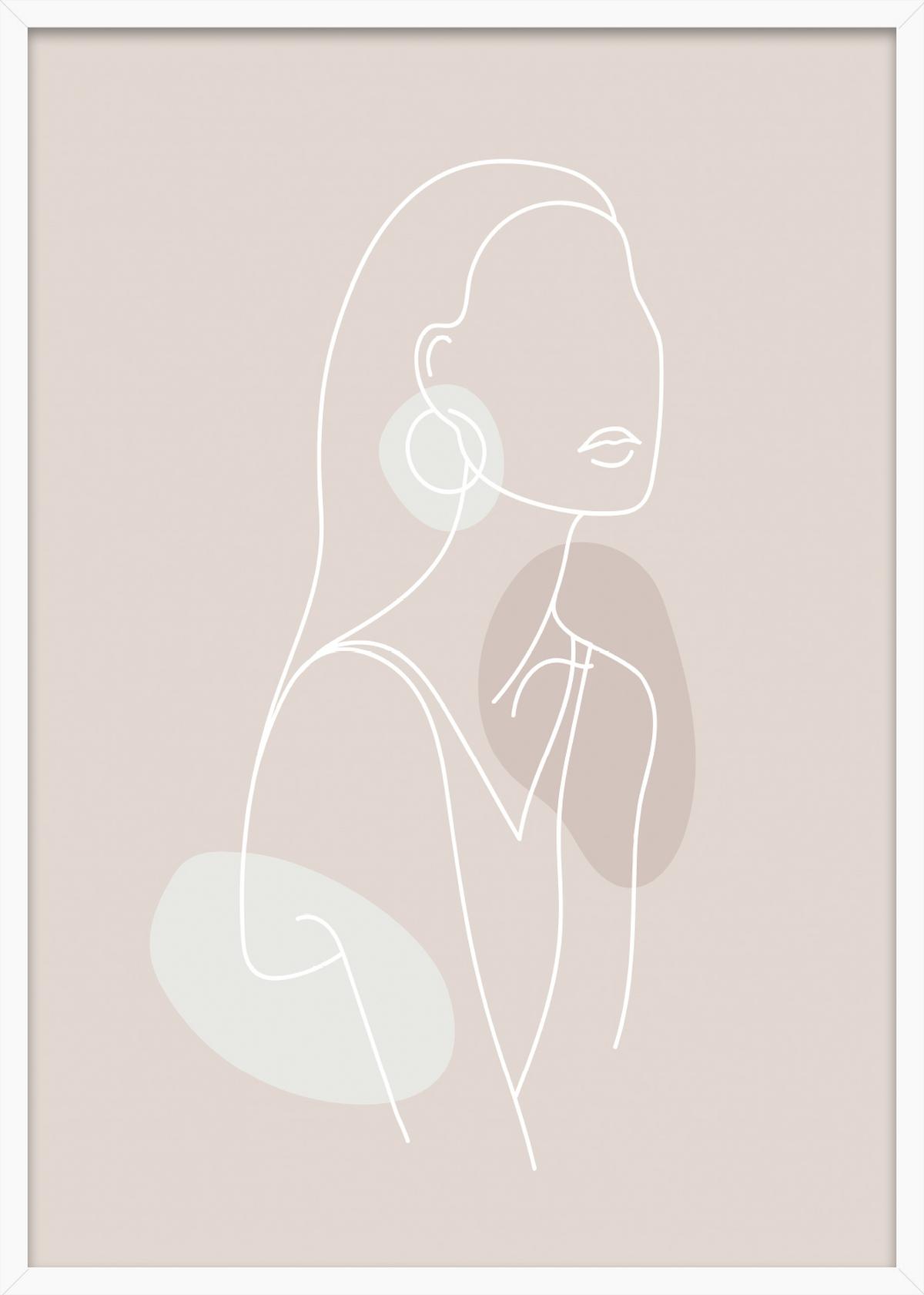 Bild Image ca. 50x70cm - Rosa/Weiß, Holzwerkstoff/Papier (50/70cm) - Modern Living