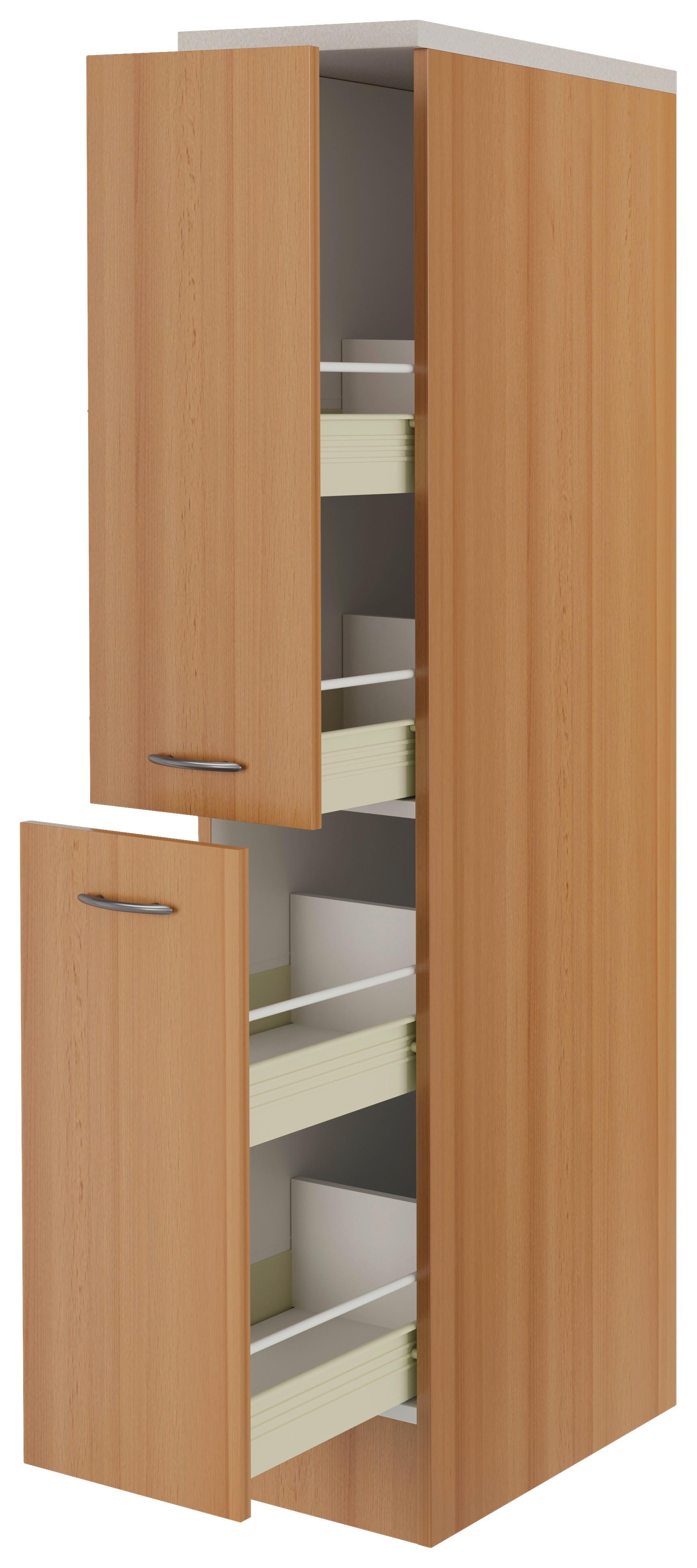 Apothekerschrank Nano ca. 30x160x60 cm Buchefarben - Edelstahlfarben/Buchefarben, KONVENTIONELL, Holzwerkstoff/Kunststoff (30/160,6/60cm) - FlexWell