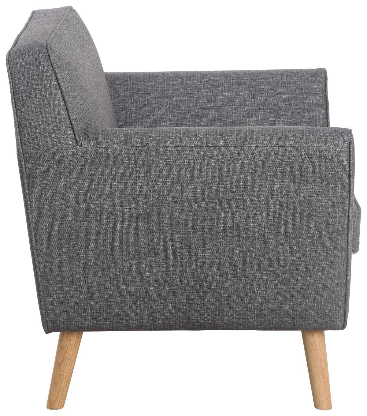 Fotelj Lara, Siva - temno siva/naravne barve, Konvencionalno, tekstil/les (88,5/83/79cm) - P & B