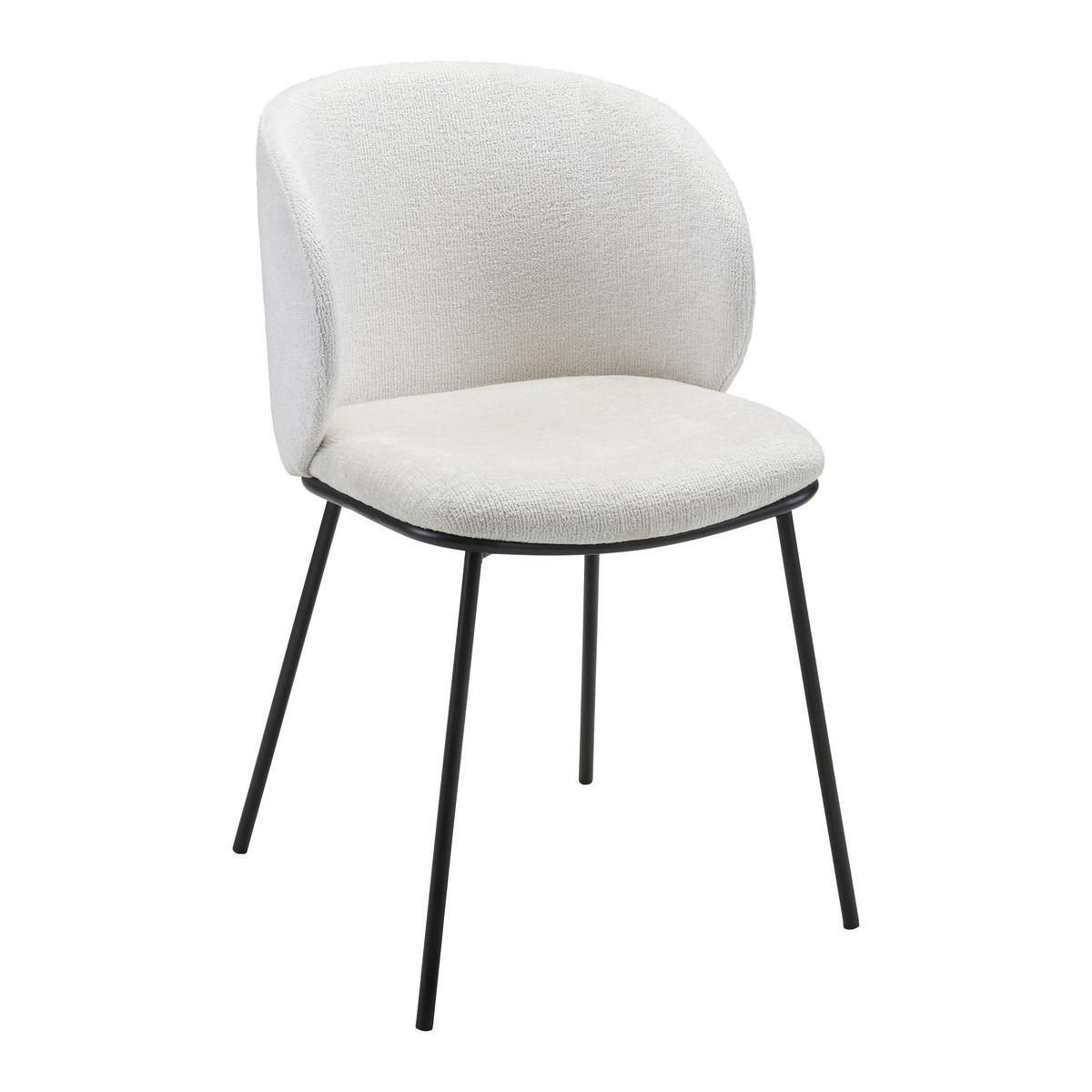 Stuhl Malea Beige Chenille Gepolstert - Beige/Schwarz, MODERN, Holz/Textil (49/76/55cm) - Bessagi Home