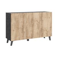 Komoda Phuket 120 - boje kestenolikog hrasta/crna, Design, drvni materijal/plastika (120/76/39cm) - P & B