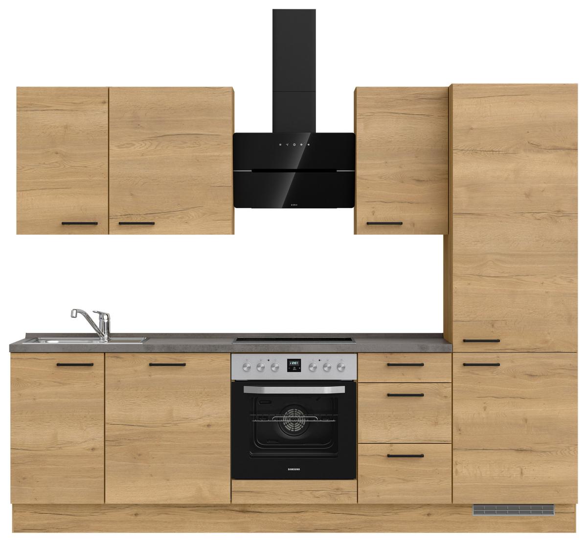 Küchenleerblock Structura High o. Geräte Eiche - Schieferfarben/Eichefarben, MODERN, Holzwerkstoff/Metall (270cm) - Nobilia