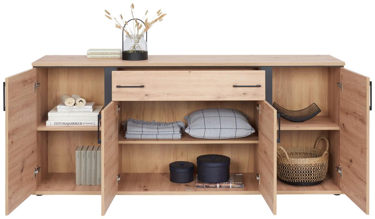 Comodă cu uși NATURE NATK 03 - culoare lemn stejar, Konventionell, material pe bază de lemn (190/84/42cm)