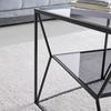 SIDOBORD ANGEL - grå/svart, Modern, metall/glas (45/45/45cm) - Premium Living